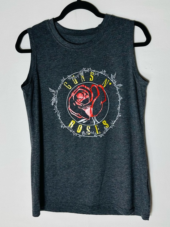 Tops - Guns N' Roses Charcoal Grey Graphic Muscle Tank Top M Band Tee Sleeveless T